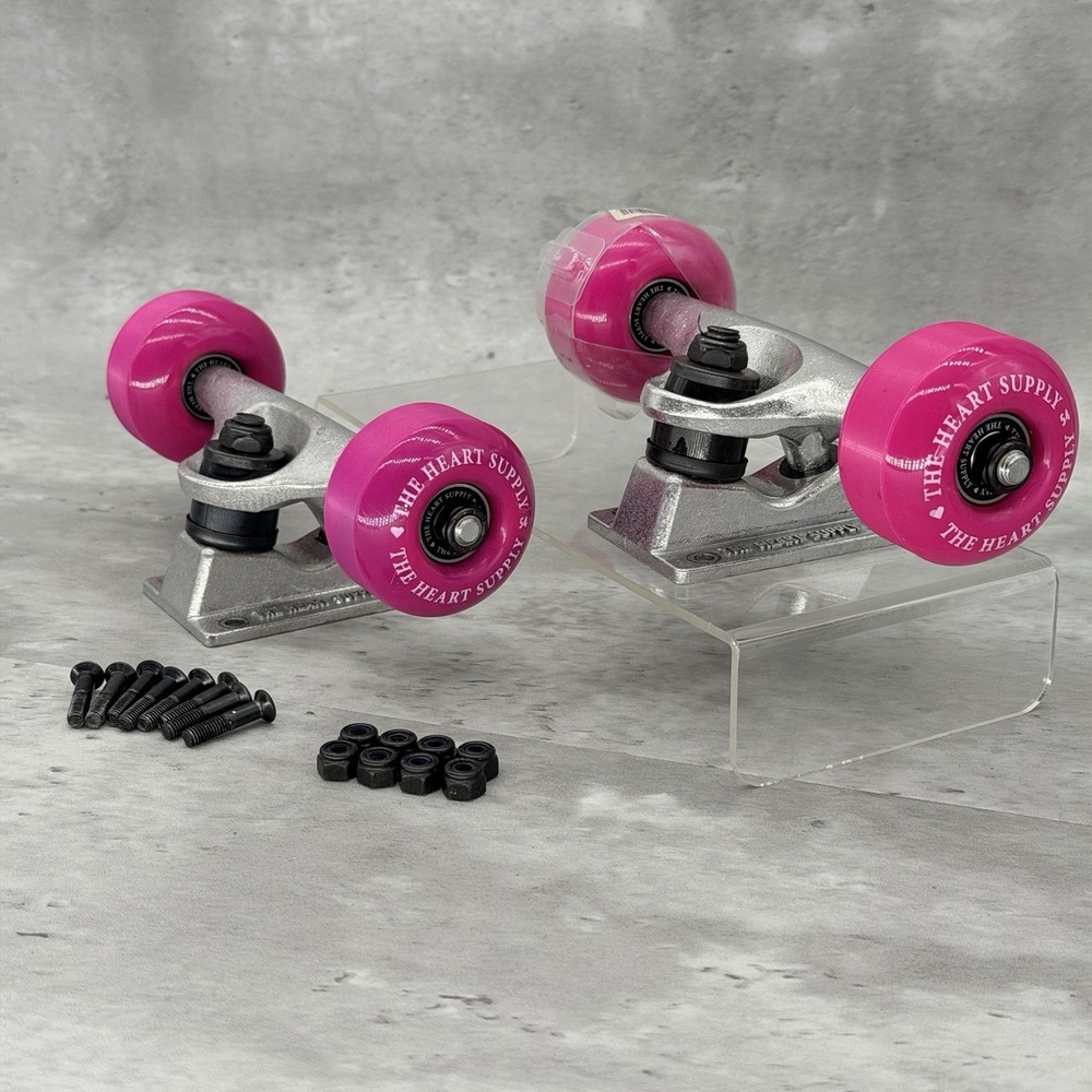 skateboard Hot Pink wheels & Bearings 54mm Heart Supply Trucks New